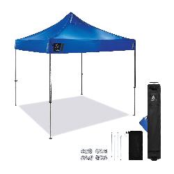 SHAX 12905 6000 Commercial Heavy-Duty Single Water Repellent Pop-Up Tent, 10 ft L x 10 ft W x 10 to 14 ft H, 300D Polyester, Blue