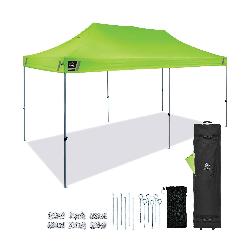 SHAX 12915 6015 Heavy-Duty Single Pop-Up Tent, 10 ft L x 20 ft W x 10 to 14 ft H, 300D Polyester, Lime