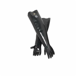 Showa Best 6731-10 Heavy Duty Shoulder Length Chemical-Resistant Gloves, L/SZ 10, Neoprene, Black, Cotton Flannel Lining, 31 in L, Resists: Chemical and Caustics, Gauntlet Cuff