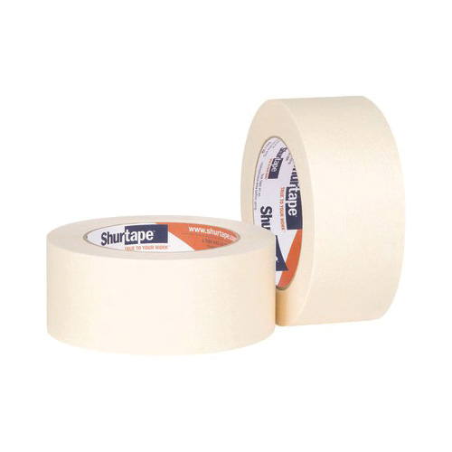 Shurtape 101006 CP 106 General Purpose Masking Tape, 55 m L x 24 mm W, 4.8 mil THK, Synthetic Rubber Adhesive, Flexible Crepe Paper Backing