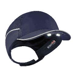 Skullerz 23338 8965 Lightweight Short Brim Bump Cap Hat With LED Lights, Navy, Polyethylene, EN 812-2012