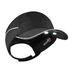 Skullerz 23369 8965 Lightweight Long Brim Bump Cap Hat With LED Lights, Black, Polyethylene, EN 812-2012