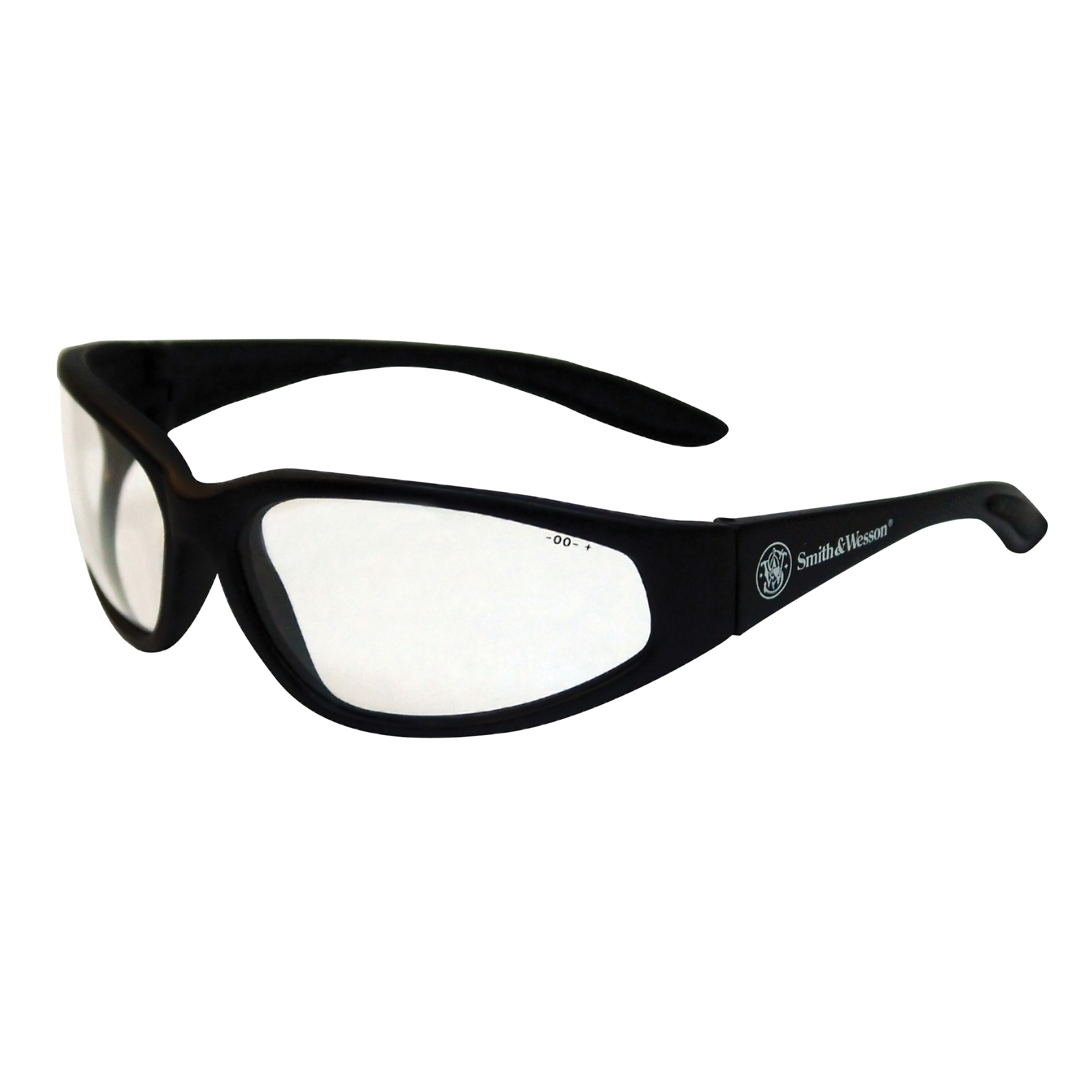 Smith & Wesson 19856 38 Special Lightweight Safety Glasses, Anti-Scratch, Clear Lens, Black, Nylon Frame, Polycarbonate Lens, ANSI Z87.1, TAA Compliant
