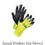 Sperian by Honeywell 400L Tuff-Coat 400 Medium Weight General Purpose Gloves, Coated, Framing Finger Style, L, Natural Rubber Latex Palm, 10 ga Acrylic, Black/Hi-Viz Yellow, Knit Wrist Cuff, Natural Rubber Latex Coating, Brushed Acrylic Lining