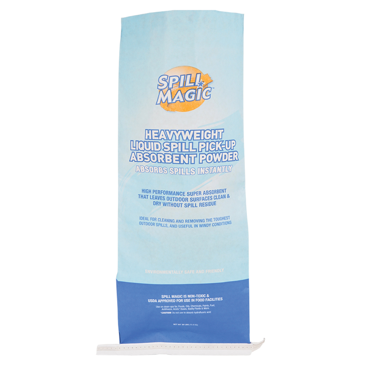 Spill Magic 97106 Heavyweight High Performance Absorbent Powder, 30 lb Bag, 9 gal/kg Absorption, Fluids Absorbed: Oil Based Liquids