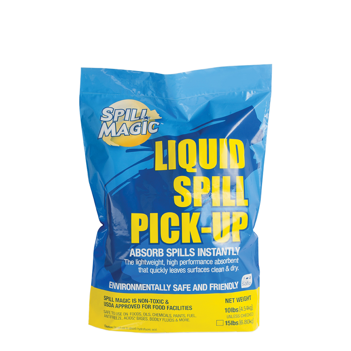 Spill Magic 97110 Lightweight High Performance Absorbent Powder, 10 lb Bag, 3.2 gal/kg Absorption, Fluids Absorbed: Universal