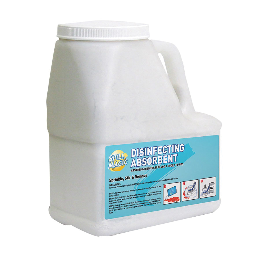 Spill Magic SMD209 Lightweight Disinfecting Absorbent Powder, 2 lb Bottle, Fluids Absorbed: Universal