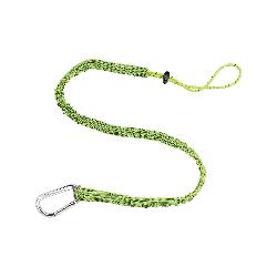 Squids 19013 3100 Extended Tool Lanyard With Single Action Aluminum Carabiner, 42 to 54 in L Extended, 10 lb Working Load, Choke-Off Loop Connection, Nylon Webbing, Lime