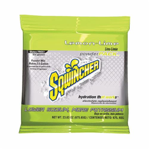 Sqwincher 016043-LL Powder Pack Dry Mix Sports Drink Mix, 23.83 oz Pack, 2.5 gal Yield, Powder Form, Lemon Lime