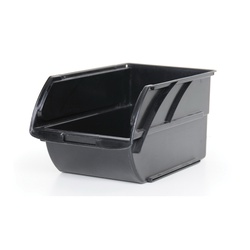 Stanley 056500L Nest and Stack Stackable Storage Bin, 18-1/4 in L x 12 in W x 7-1/8 in H, Black