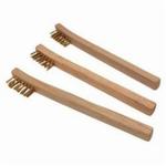 Stanley 28-219 3-Piece Wire Brush, Curved Handle, Brass Wire/Wood Handle