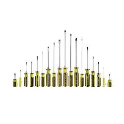 Stanley 100 PLUS 66-520-A Combination Corrosion-Resistant Screwdriver Set, 18 Pieces, ASME Specified, Acetate/Steel, Polished Chrome