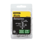 Stanley PAA62-5B Medium Strength Blind Rivet, 3/16 in Dia, 1-1/2 in L, 1/8 in Grip, Aluminum