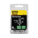 Stanley PAA64-5B Medium Strength Blind Rivet, 3/16 in Dia, 1-1/2 in L, 1/4 in Grip, Aluminum