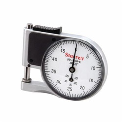 Starrett 1010EZ Flat Contact Pocket Dial Gage, 3/8 in, Graduations: 0.0005 in, 1/2 in D Throat, Steel