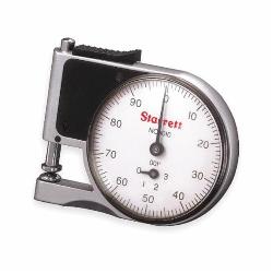 Starrett 1010RZ Round Contact Pocket Dial Gage, 0.275 in, Graduations: 0.001 in, 1/2 in D Throat, Steel