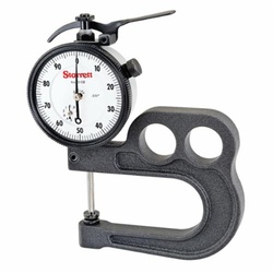 Starrett 1015B Portable Dial Hand Gage, 1 in, Graduations: 0.001 in, 1/4 in Dia Flat Contact, 2-1/2 in D Throat