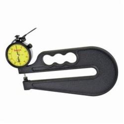 Starrett 1015MA-150 Portable Dial Thickness Gage Without Case, 10 mm, Graduations: 0.01 mm, 1/4 in Dia Flat Contact, 150 mm D Throat