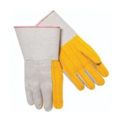 Steiner 00120-L Double Layer Hot Mill Gloves, L, Cotton, Natural/Yellow, Gauntlet Cuff