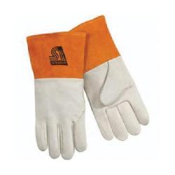 Steiner 0207-L MIG Welding Gloves, L, Standard Grain Cowhide Leather/Kevlar Stitching, Tan, Unlined, Gauntlet Cuff