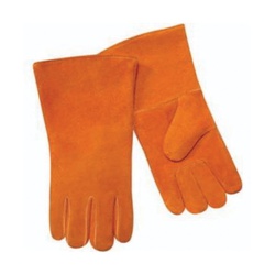 Steiner 02108-L Stick Welding Gloves, L, Economy Split Cowhide Leather/Polyester Stitching, Brown/Rust, Cotton, Gauntlet Cuff, 14 in L