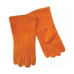 Steiner 02109-L Stick Welding Gloves, L, Economy Shoulder Split Cowhide Leather/Polyester Stitching, Brown/Rust, Cotton, Gauntlet Cuff, 14 in L