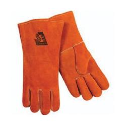 Steiner 02140-L Stick Welding Gloves, L, Premium Side Split Cowhide Leather/Kevlar Stitching, Brown/Rust, Cotton/Wool, Gauntlet Cuff, 14 in L