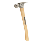 Stiletto FH10C Heavy Duty Finishing Hammer, 14-1/2 in OAL, Smooth Face Surface, 10 oz Titanium Head, Straight Claw, Hickory Wood Handle