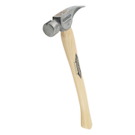 Stiletto TI12SC Nailing Framing Hammer, 18 in OAL, Smooth Face Surface, 12 oz Titanium Head, Straight Claw, Hickory Wood Handle