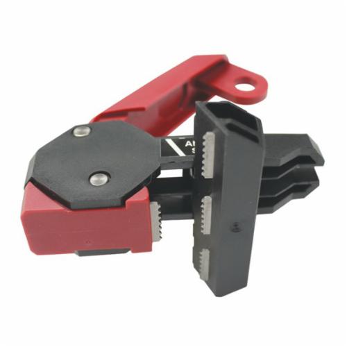 STOPOUT KDD162 3-Pole Clamp-On Circuit Breaker Lockout, For Use With 120/240 V 3-Pole Circuit Breakers, 1 Padlocks, 9/32 in Dia Max Padlock Shackle, Plastic, Black/Red