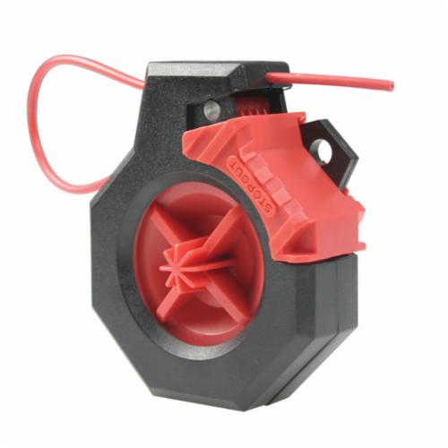 STOPOUT KDD630 Cinch Cable Lockout, 9/64 in Dia x 6 ft L Nylon Coated Steel Cable, 1 Padlocks, Black/Red, 9/32 in Dia Max Padlock Shackle, Plastic Body, OSHA 29 CFR 1910.147