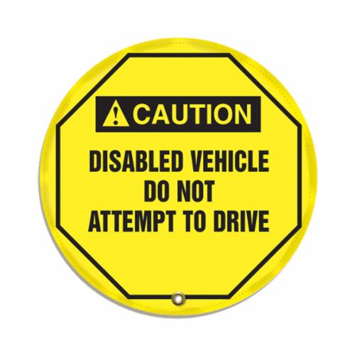 STOPOUT KDD717 Caution Sign, CAUTION, 16 in H x 16 in W, Black on Yellow, Reinforced Vinyl, Surface Mount