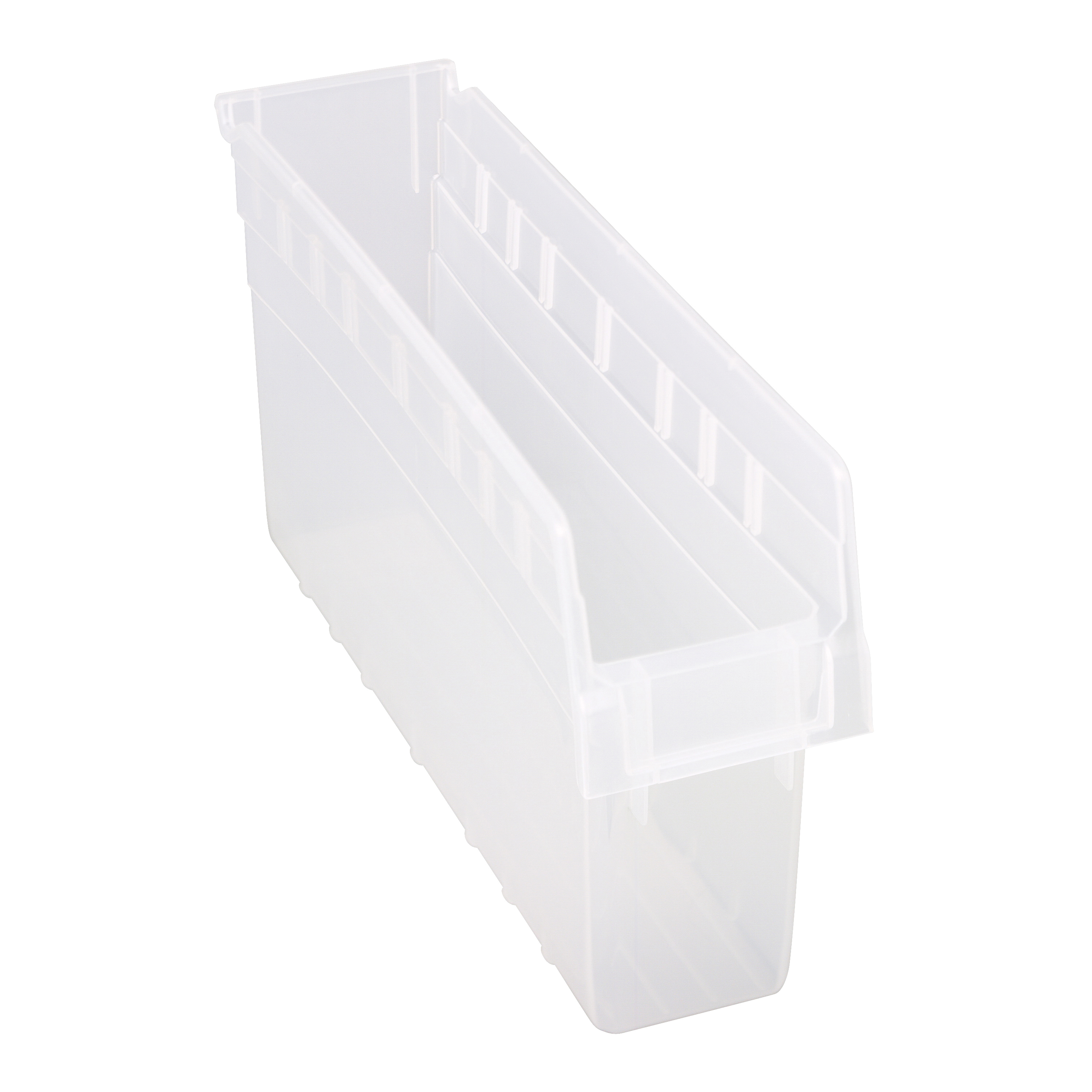 Store-Max QSB803CL Shelf Bin, 17-7/8 in L x 4-3/8 in W x 8 in H, 0.23 cu-ft, Clear