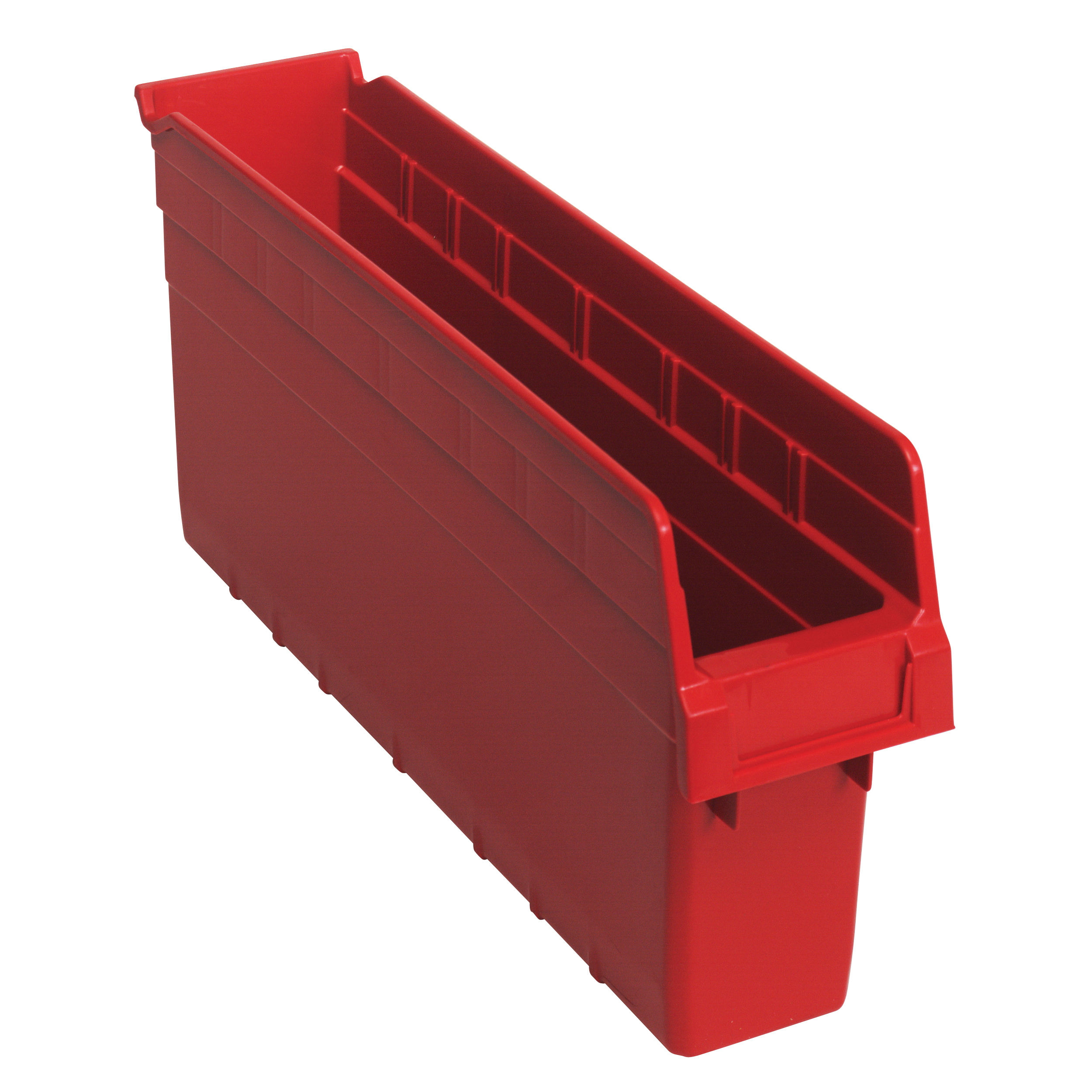 Store-Max QSB803RD Shelf Bin, 17-7/8 in L x 4-3/8 in W x 8 in H, 0.23 cu-ft, Red