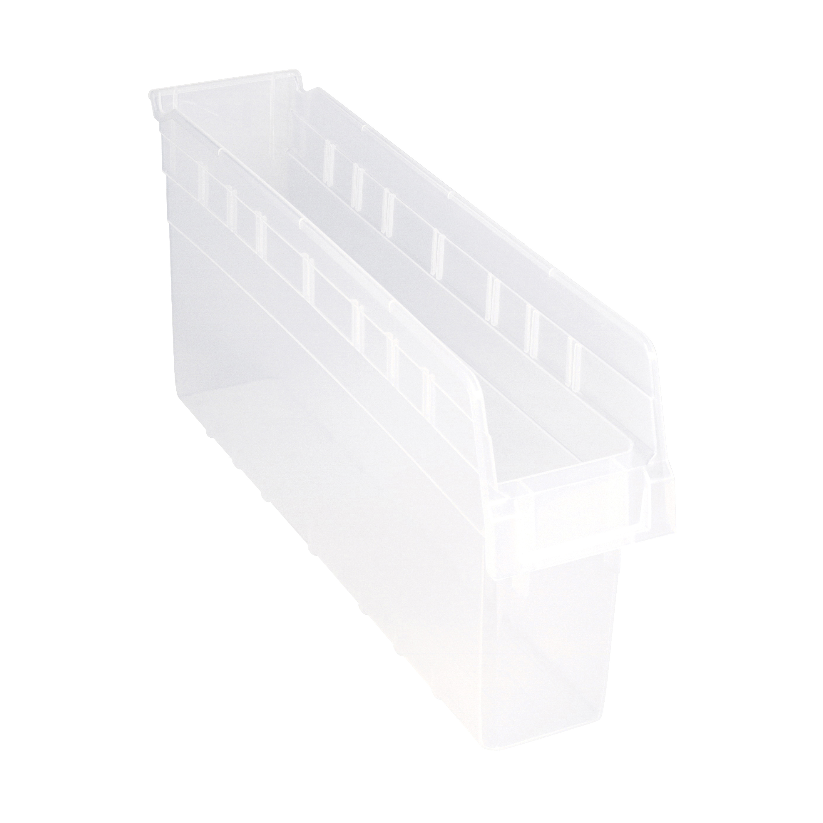 Store-Max QSB805CL Shelf Bin, 23-5/8 in L x 4-3/8 in W x 8 in H, 0.31 cu-ft, Clear