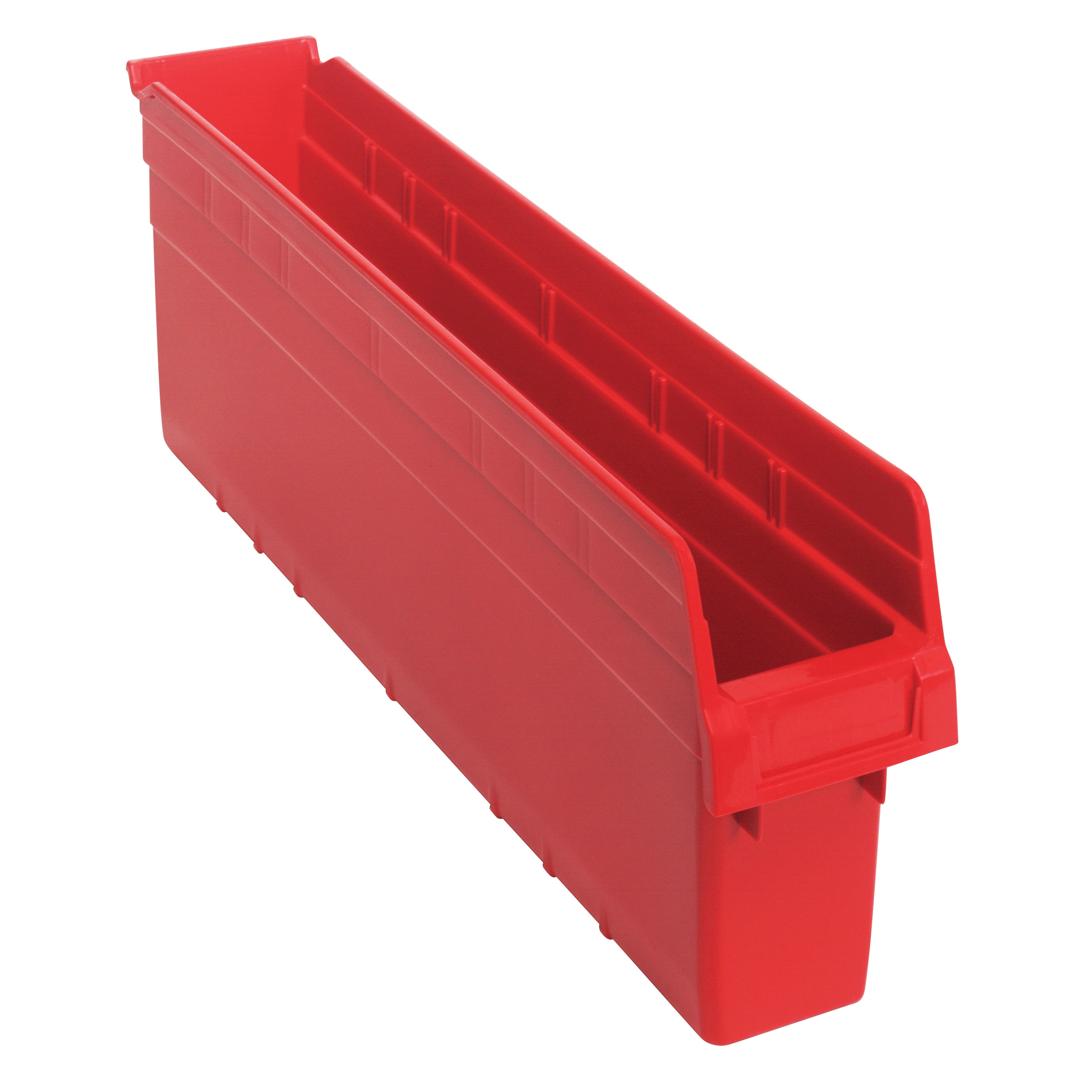 Store-Max QSB805RD Shelf Bin, 23-5/8 in L x 4-3/8 in W x 8 in H, 0.31 cu-ft, Red