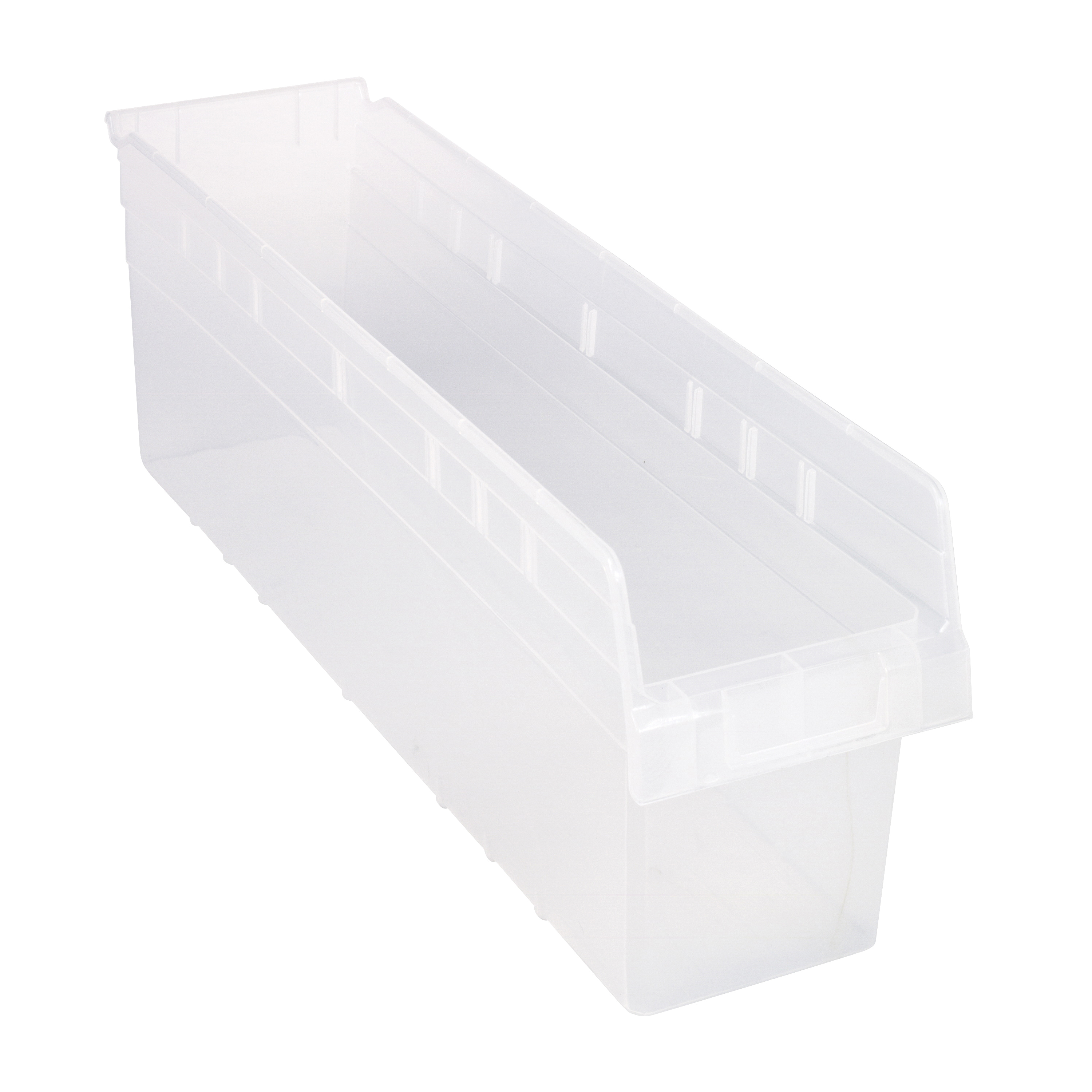 Store-Max QSB806CL Shelf Bin, 23-5/8 in L x 6-5/8 in W x 8 in H, 0.56 cu-ft, Clear