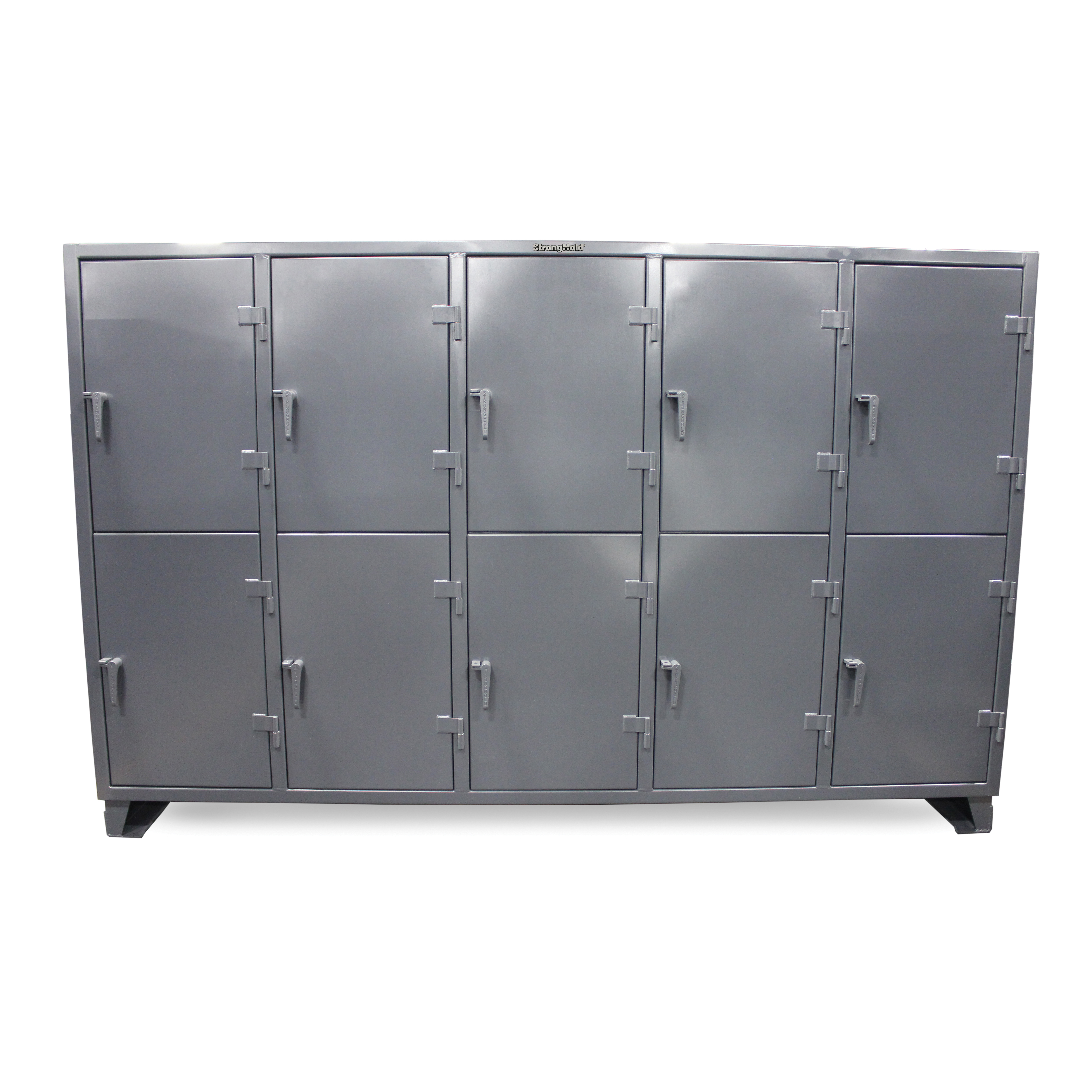 Strong Hold 106-24-2TPL Heavy Duty Industrial Locker With (4) Individually Locking Compartments, 78 in H x 122 in W x 24 in D, 2 Tiers