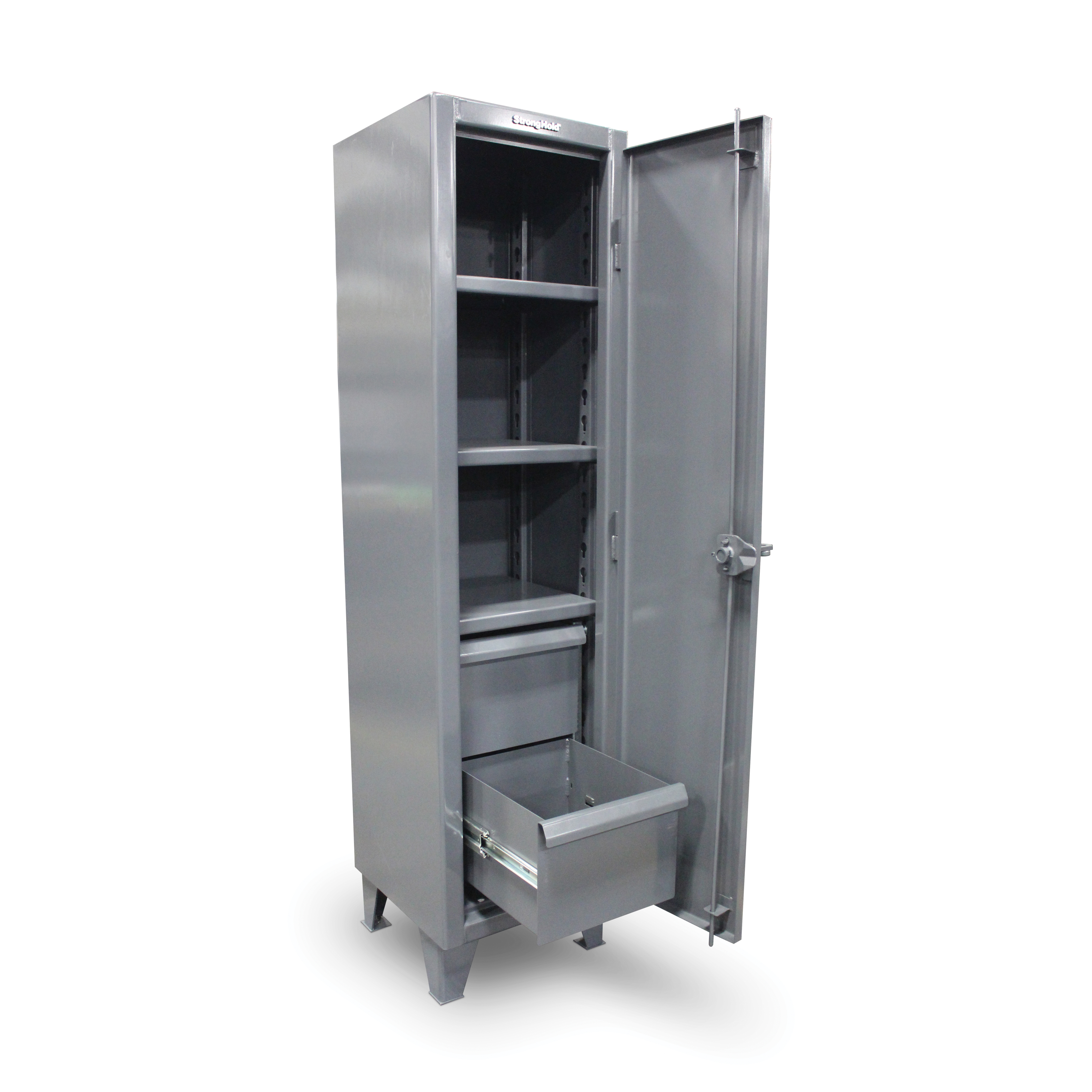 Strong Hold 1.65.6-183-2DB Heavy Duty Industrial Locker With (3) Adjustable Shelves, 72 in H x 18 in W x 18 in D, 1 Tiers