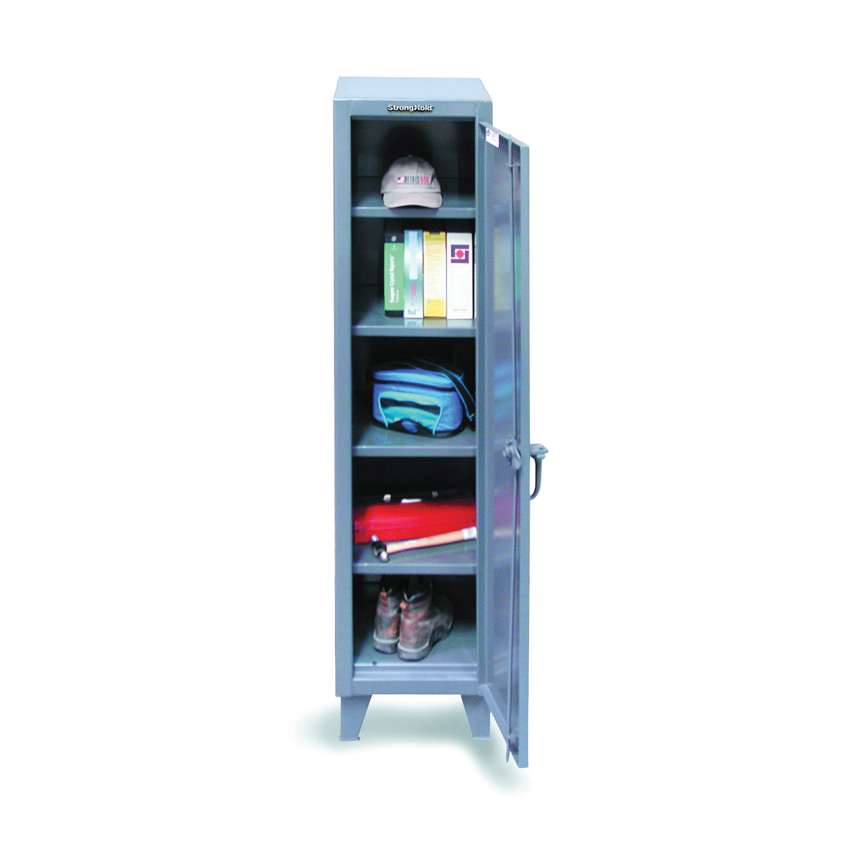 Strong Hold 1.65.6-184 Heavy Duty Industrial Locker With (4) Adjustable Shelves, 72 in H x 18 in W x 18 in D, 1 Tiers
