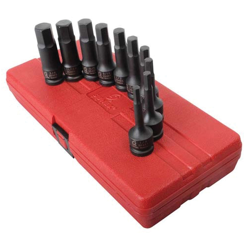 Sunex 2638 Impact Driver Set, 1/2 in Drive, 10 Pieces, Black Oxide