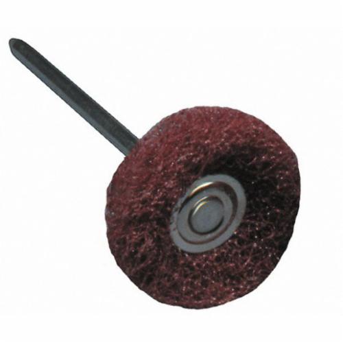 Superior Abrasives 40435 XE Series Mini Mount Satin Disc Wheel, 1 in Dia, 1/8 in Center Hole, 3/8 in W Face, Fine Grade, Aluminum Oxide Abrasive