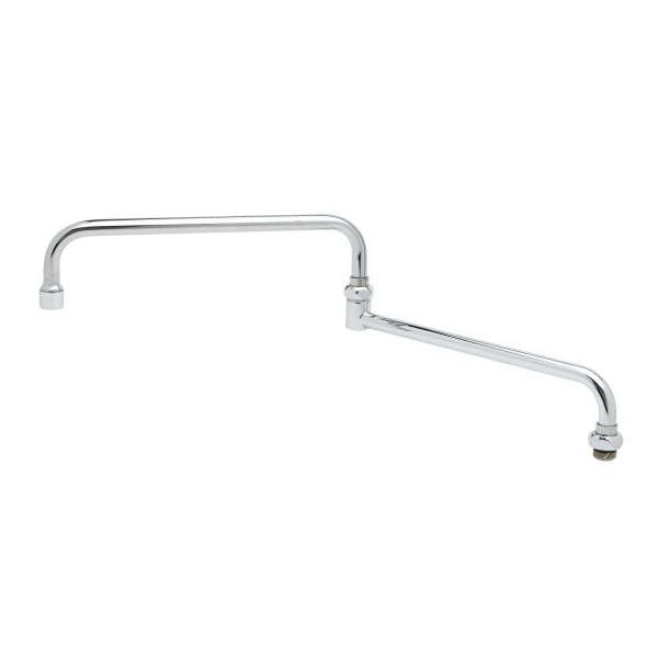 T & S 069X Double Joint Swing Nozzle, 24 in, For Use With Standard Swivel Outlet Faucets, 19.2 gpm, Brass, Polished Chrome
