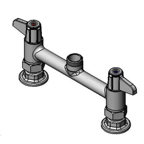 T & S 5F-8DLX00 Equip Faucet, 19.7 gpm Flow Rate, 8 in Center, Swivel Gooseneck Spout, Polished Chrome
