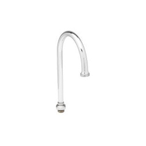 T & S 133X Swing Gooseneck With Stream Regulator Outlet, For Use With T&S Swivel Outlet Faucet, Brass, Polished Chrome, Domestic