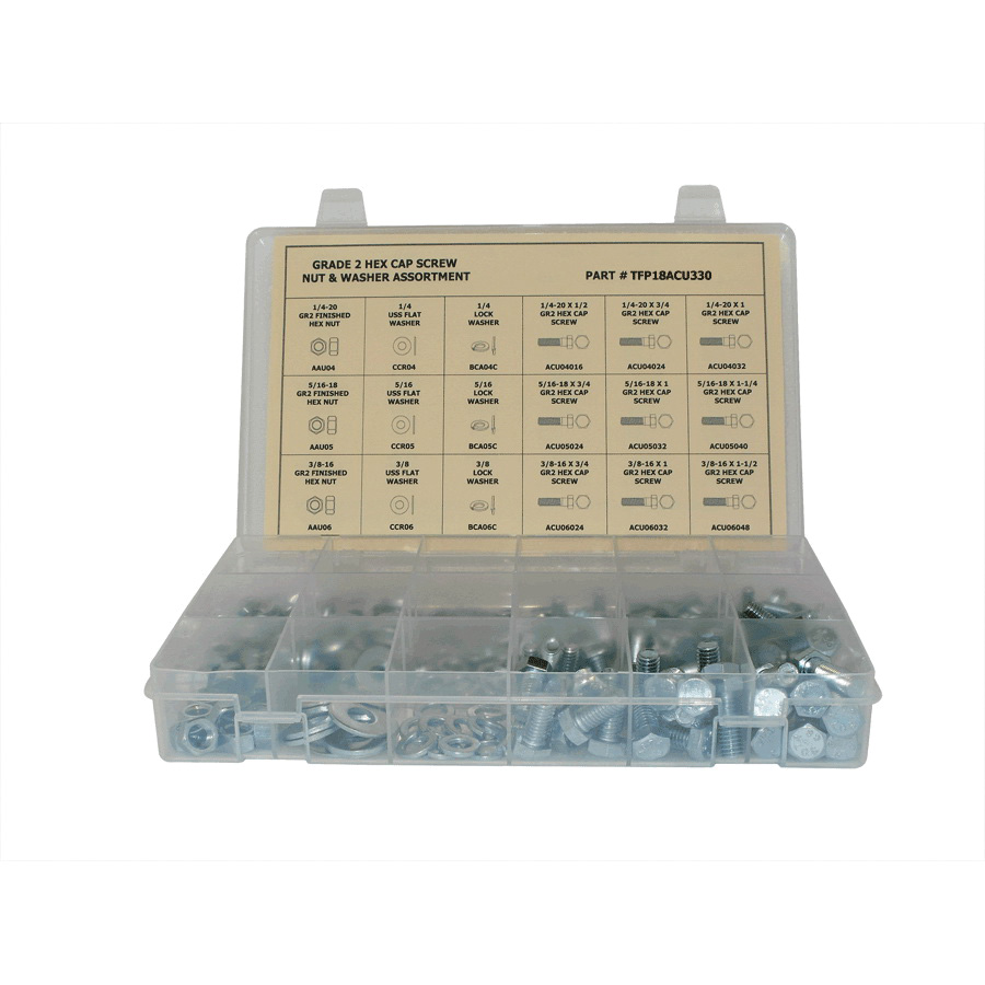 Titan TFP18ACU330 Assortment Kit, Hex Head, 330 Pieces