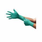 TouchNTuff 585190 92-500 Disposable Gloves, L/SZ 8.5 to 9, Nitrile, Green, 9-1/2 in L, Powdered, Textured Finger, 5 mil THK, Application Type: Food Grade, Ambidextrous Hand