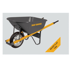 True Temper R6STSP25 Wheel Barrow With Never Flat Tire, 6 cu-ft Capacity, 1 Wheels, Never Flat Tire Wheel, Steel Tray, Steel Handle