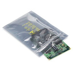 U-Line S-2261 Anti-Static Reclosable Shielding Bag, 6 in L x 4 in W x 3 mil THK, Zipper Closure, Metallic Film