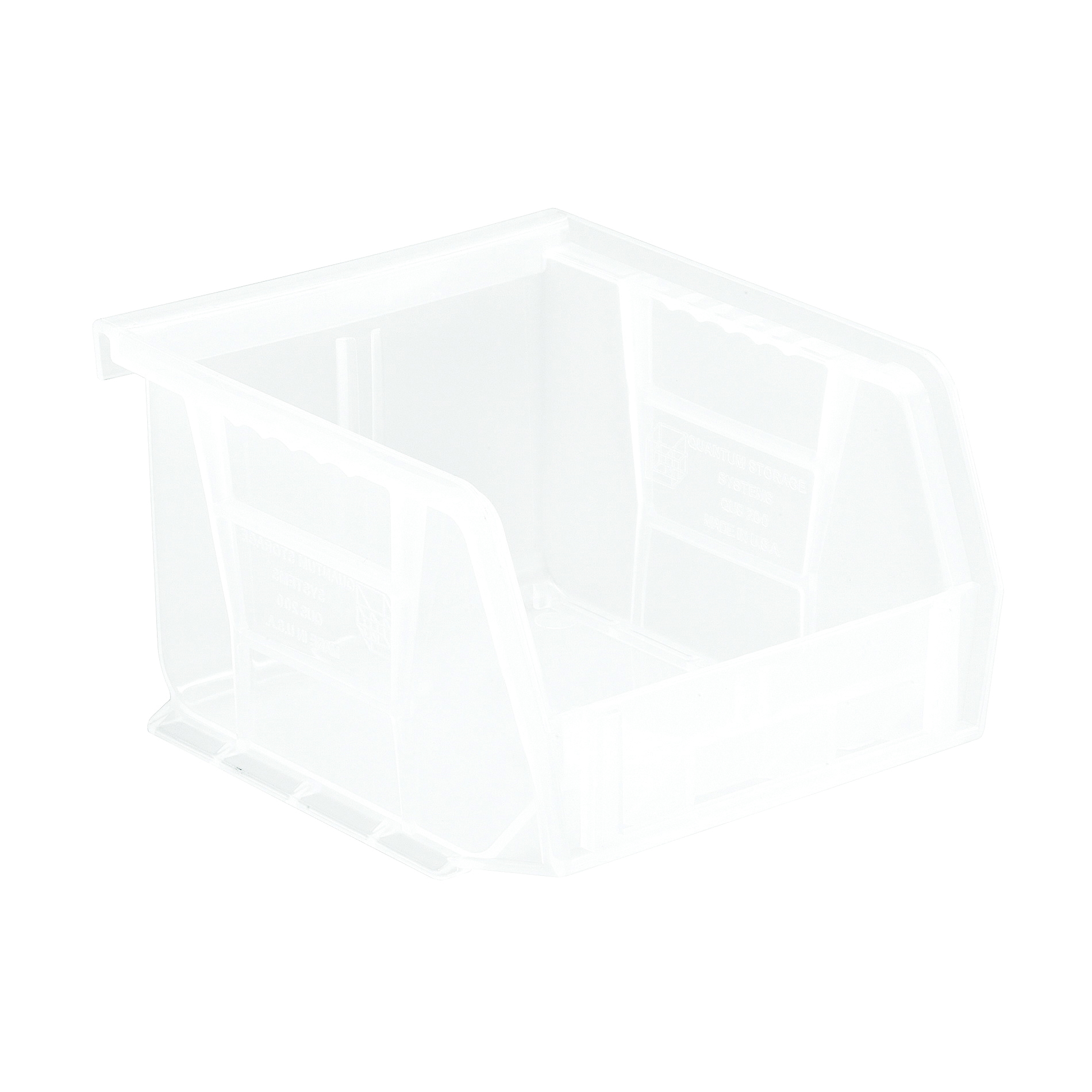 Ultra QUS210CL Heavy Duty Stack and Hang Bin, 5-3/8 in L x 4-1/8 in W x 3 in H, 0.03 cu-ft, Clear